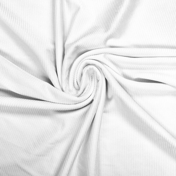 Licra acanalada destellante blanco