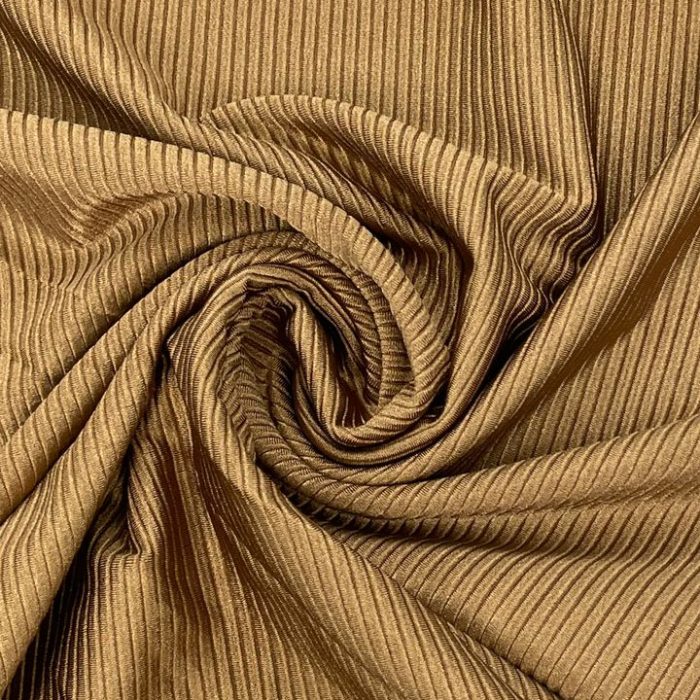 Licra acanalada destellante dorada